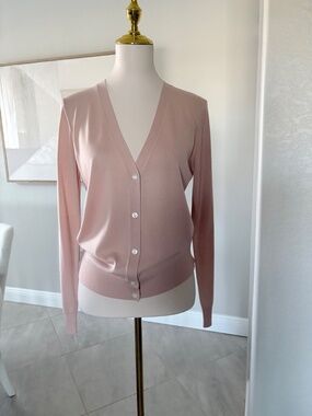 NWT Theory V Neck Cardigan Pink Salt Regal Wool